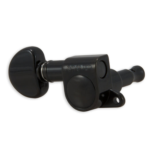 Grover Mini Rotomatics Machineheads ~ 6 in line ~ Left Hand ~ Black