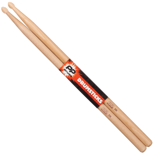 PP Drums Wood Tip Drum Sticks ~ 5B 12 Pack