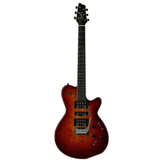 Godin XTSA 3 Voice Electric Guitar ~ Light Burst Flame