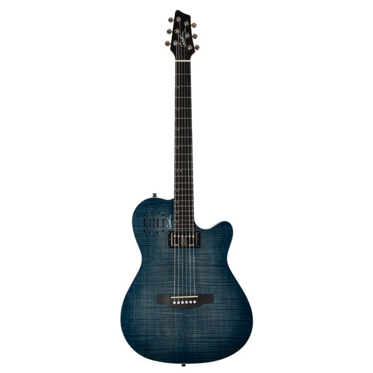 Godin A6 Ultra Electric Guitar ~ Denim Blue Flame
