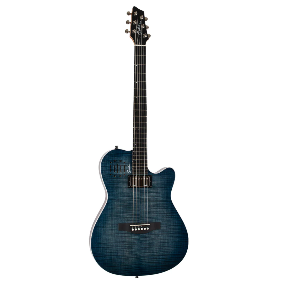 Godin A6 Ultra Electric Guitar ~ Denim Blue Flame