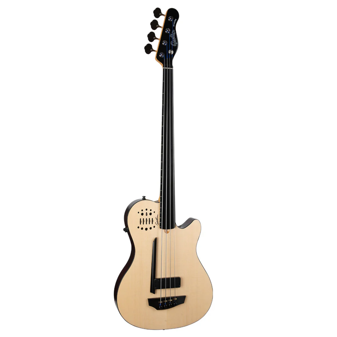 Godin A4 Ultra Semi-Acoustic Fretless Bass Guitar ~ Natural