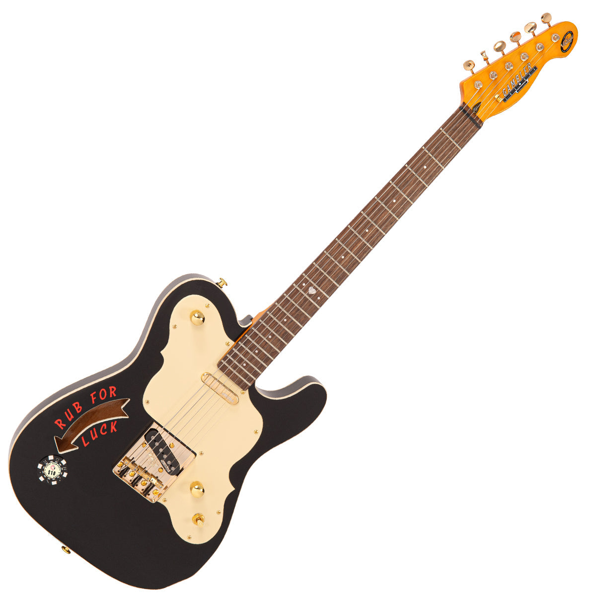 Joe Doe 'Gambler' Electric Guitar by Vintage ~ Roulette Wheel Black with Case