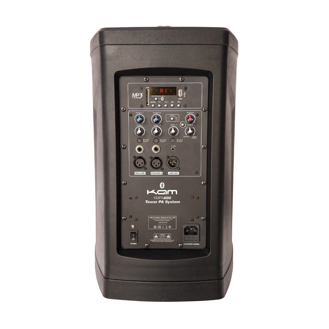 KAM Compact Tower PA System with Lighting ~ 240W