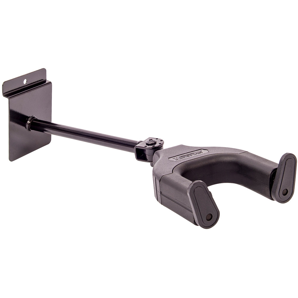 Kinsman Premium Series Auto Lock Slatwall Guitar Hanger ~ Black ~ Long