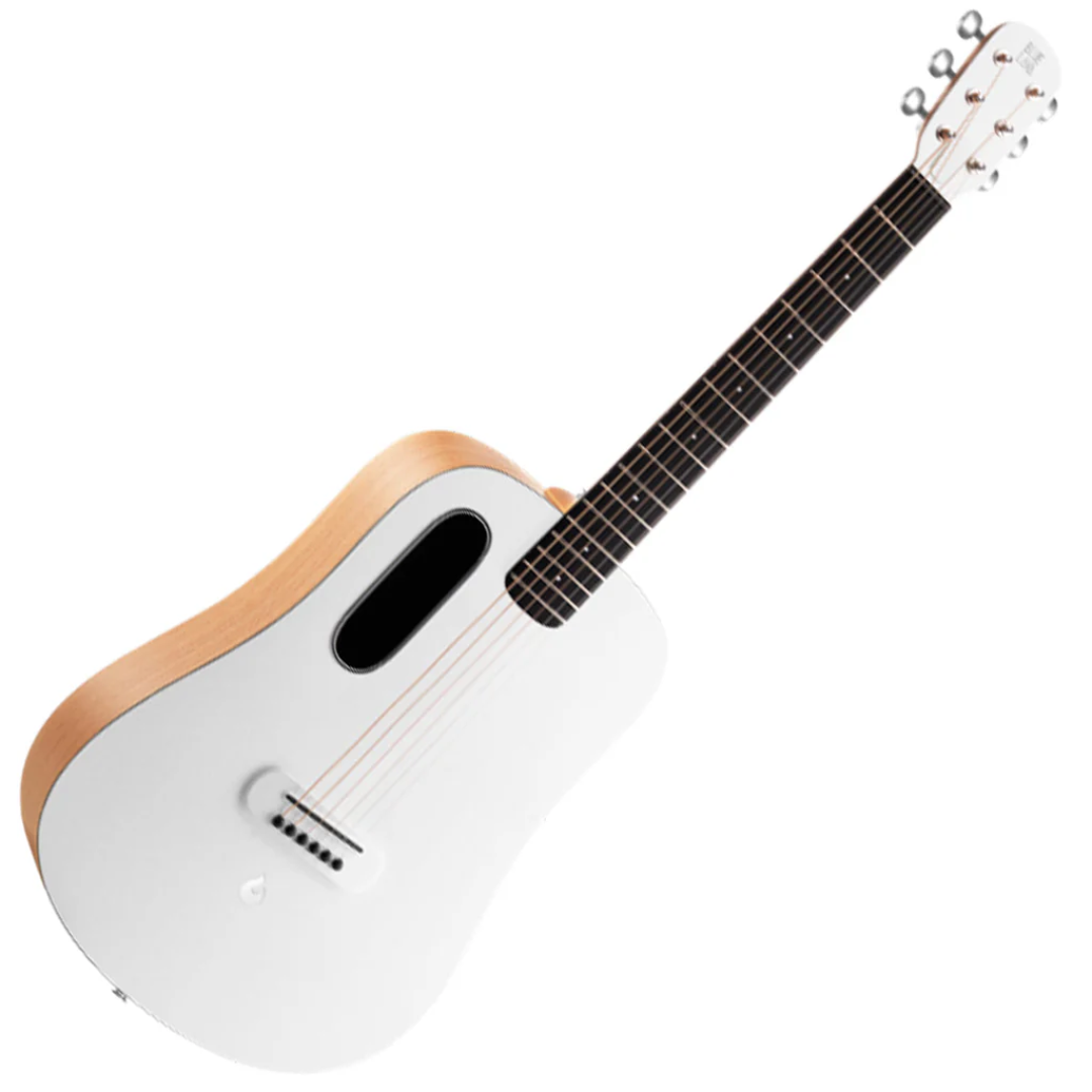 BLUE LAVA Original Acoustic Guitar and Lite Bag ~ Frost White / Walnut