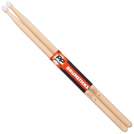 PP Drums Nylon Tip Drum Sticks ~ 7A - 12 Pack