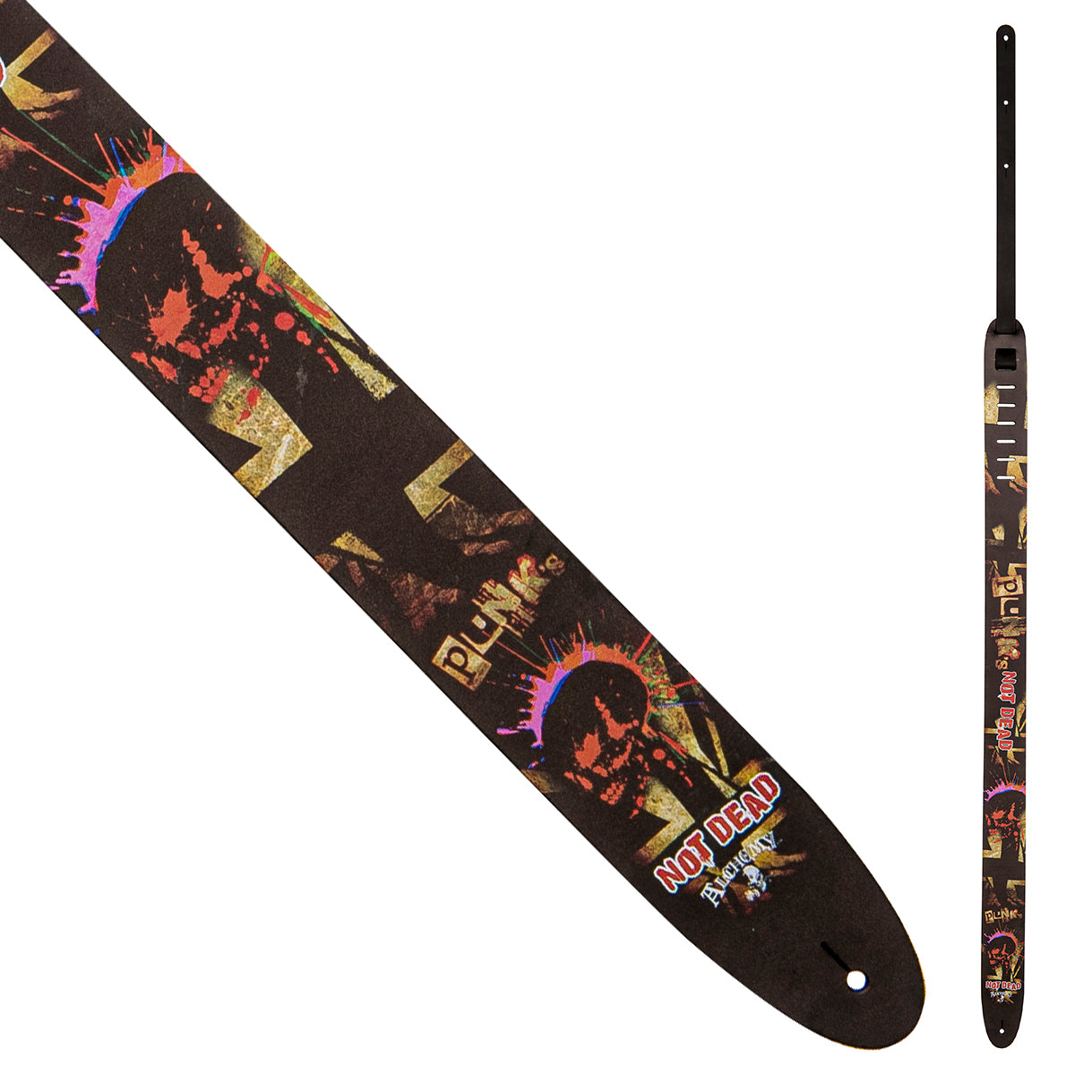 Perri's 2.5" Leather Guitar Strap ~ Alchemy Punk's Not Dead