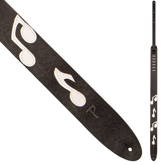 Perri's 2.5" Famous Guitar Strap ~ Black with Musical Notes
