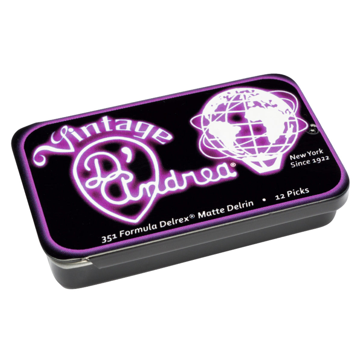 D'Andrea 351 Purple Delrex Pick Tin ~ Extra Heavy ~ 12 Picks