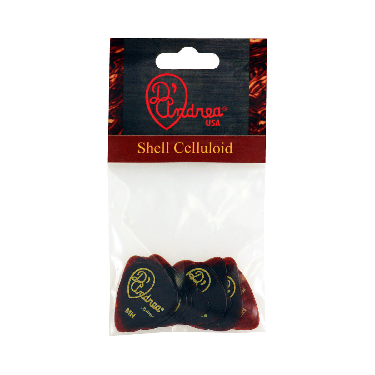 D'Andrea 351 Shell Celluloid Pick Pack ~ Medium Heavy ~ 12 Picks