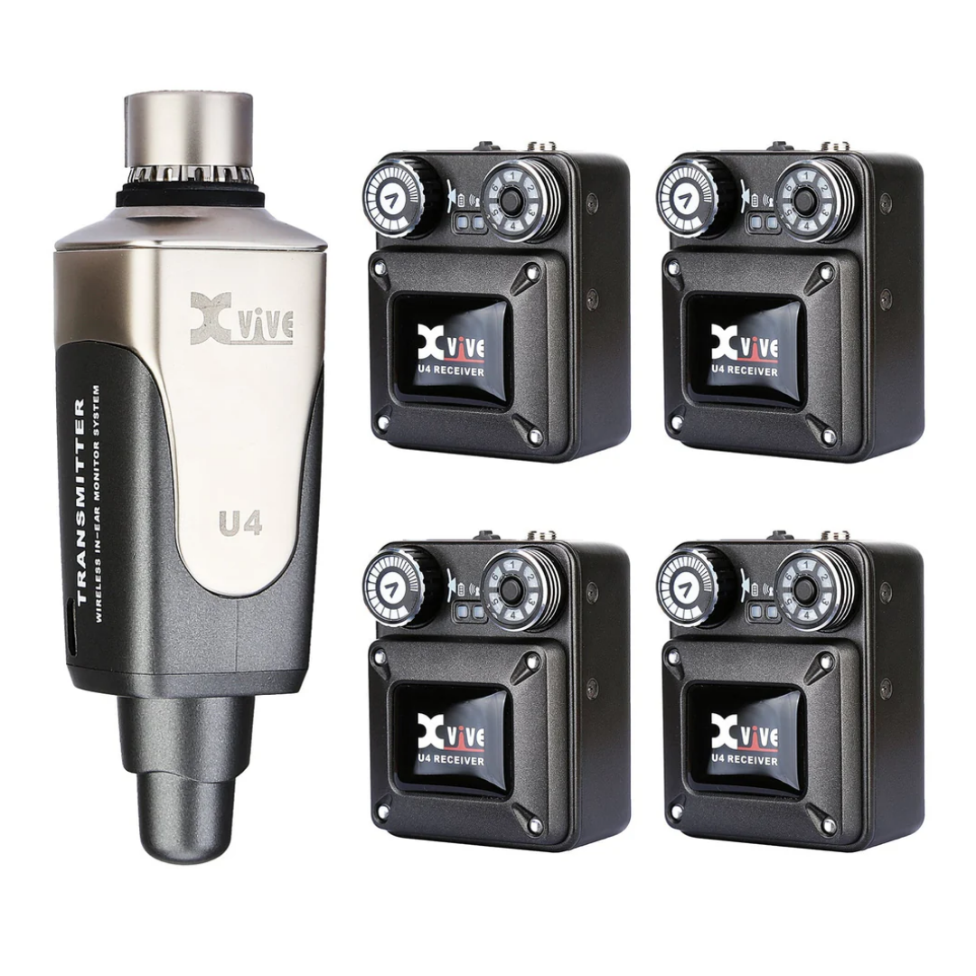 Xvive In-Ear Monitor Wireless System with 4 Receivers