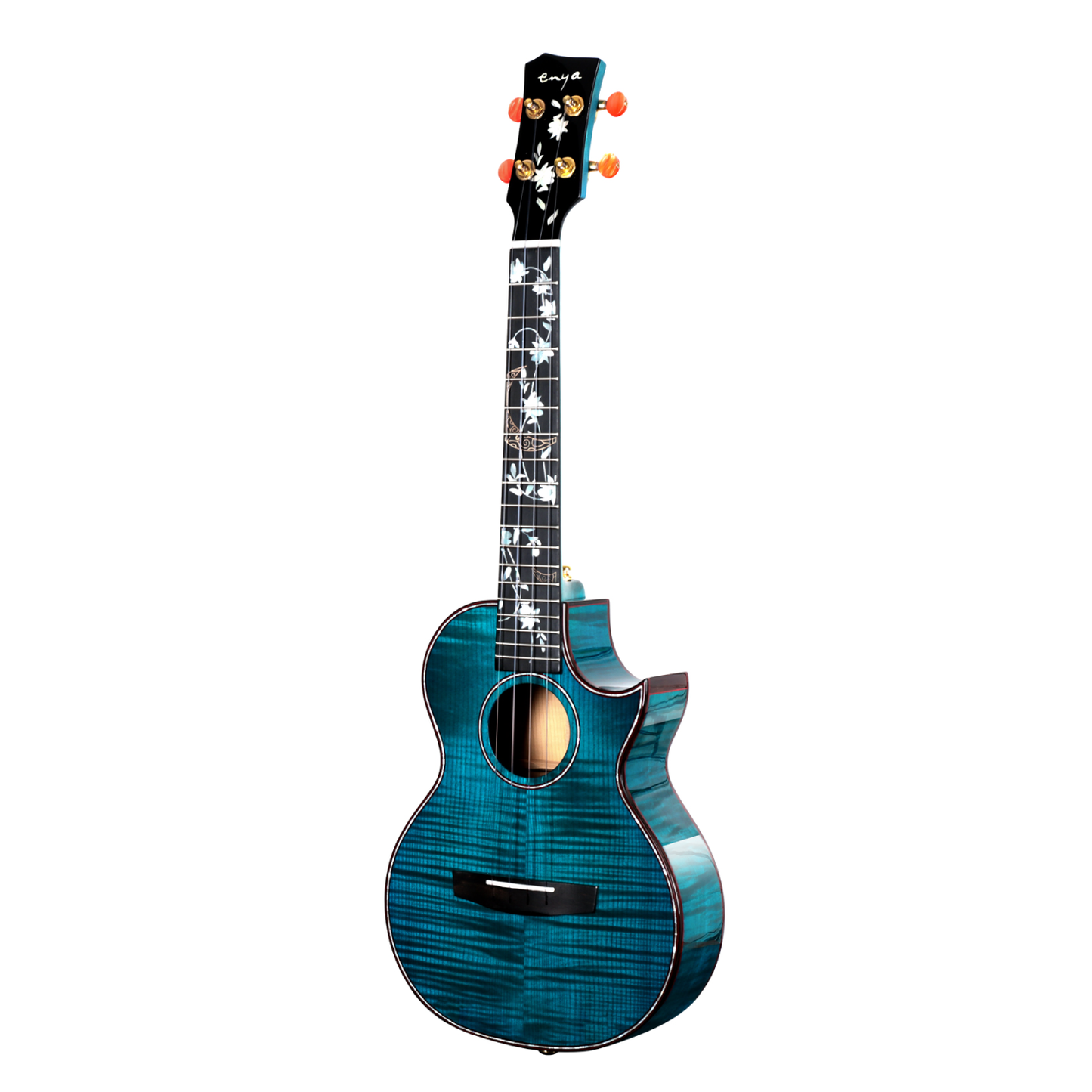 Enya EUT-Flower Solid Flamed Maple Tenor Ukulele