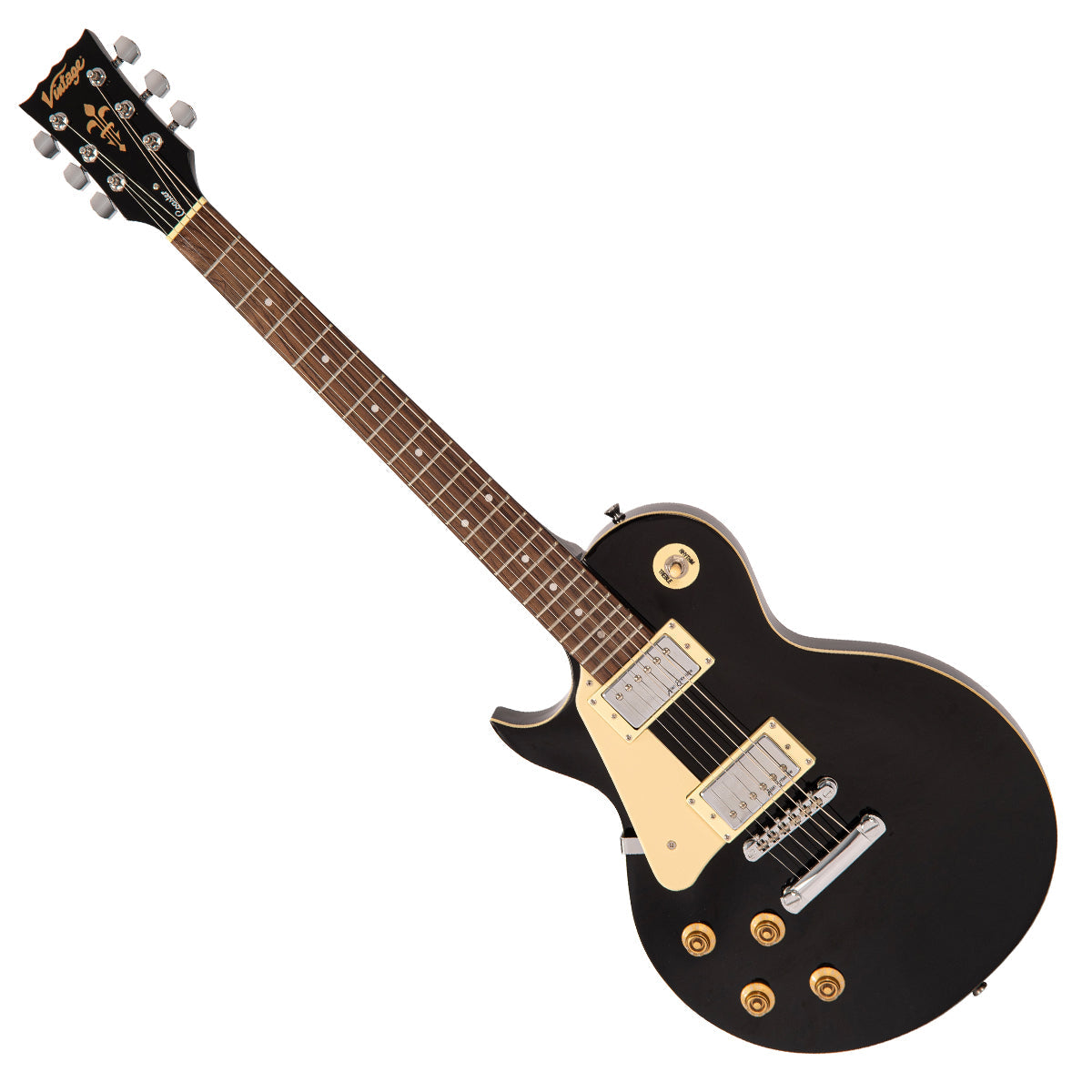 Vintage V10 Coaster Series Left Hand Electric Guitar ~ Boulevard Black