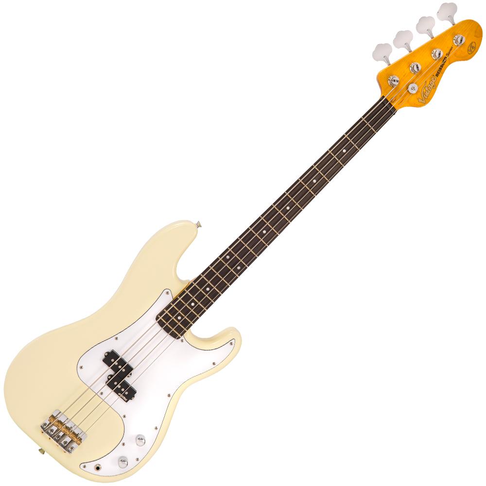 Vintage V4 Reissued Bass Guitar ~ Vintage White