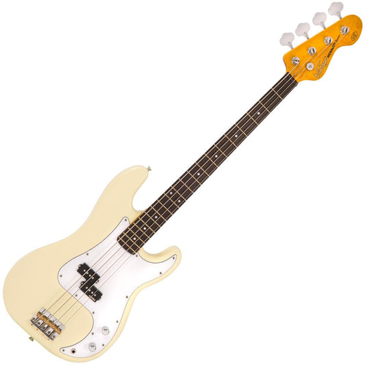 Vintage V4 Reissued Bass Guitar ~ Vintage White