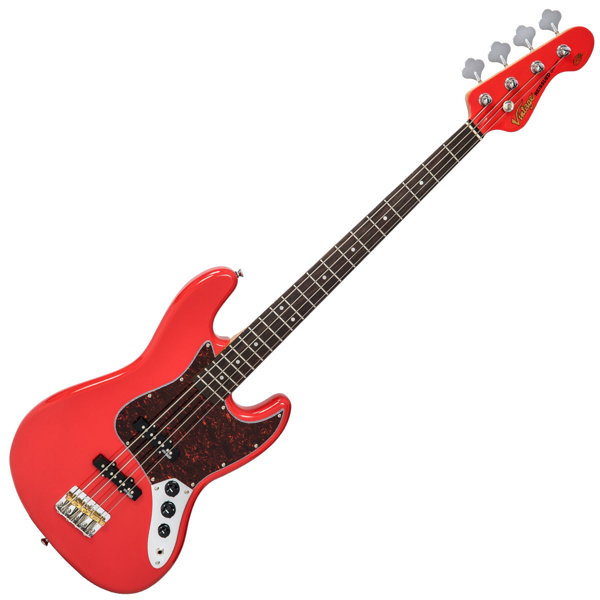 Vintage VJ74 ReIssued Bass Guitar ~ Firenza Red
