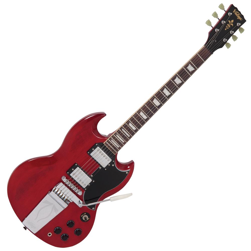 Vintage VS6V ReIssued Guitar with Vintage Style Vibrato ~ Cherry Red