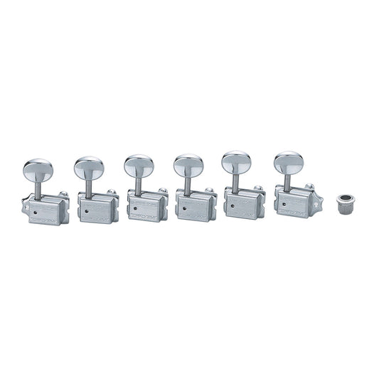 Wilkinson Deluxe Classic Mini Oval Machine Heads ~ 6 in line ~ Chrome